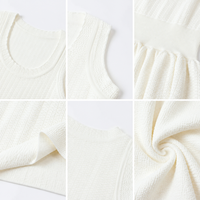 Nouvelle Robe Courte Tricotée Blanche Élégante et Ajustée à Col Rond Sans Manches avec Découpes, Coupe Trapèze, Tendance Quotidienne pour Femme – Collection Été 2026