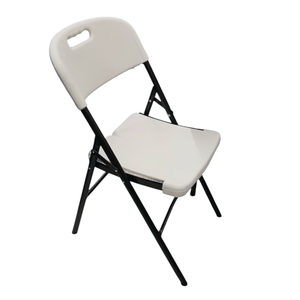 SILLA PLEGABLE DE METAL Y RESINA BLANCA - Product Image 1