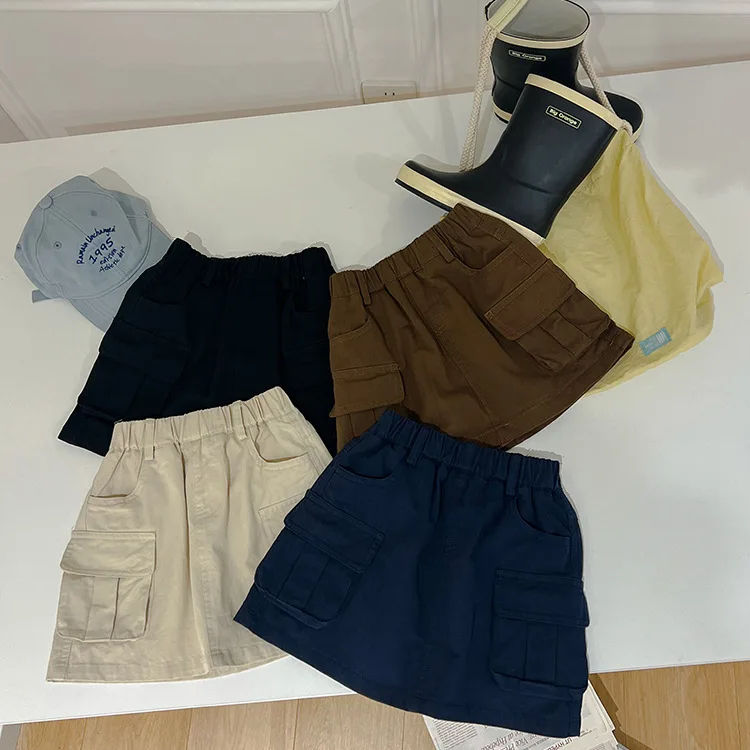 2024 all'ingrosso di moda per neonati e bambine gonna cargo per