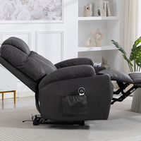 Fauteuil inclinable moderne une place en tissu intelligent avec fonction de réclinaison électrique, chauffage, massage par vibration et fonction extensible - Rembourrage en mousse