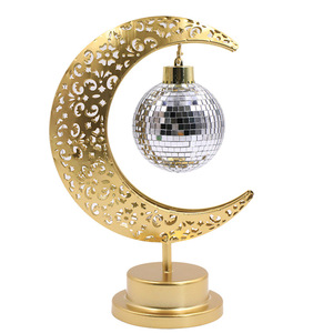 Oro Ramadán Luna Led lámpara decoración Metalen Ramadán <span class=keywords><strong>Corban</strong></span> Festival Luz Decoración Eid Mubarak Moslim Slaapkamer lámpara de noche - Product Image 6