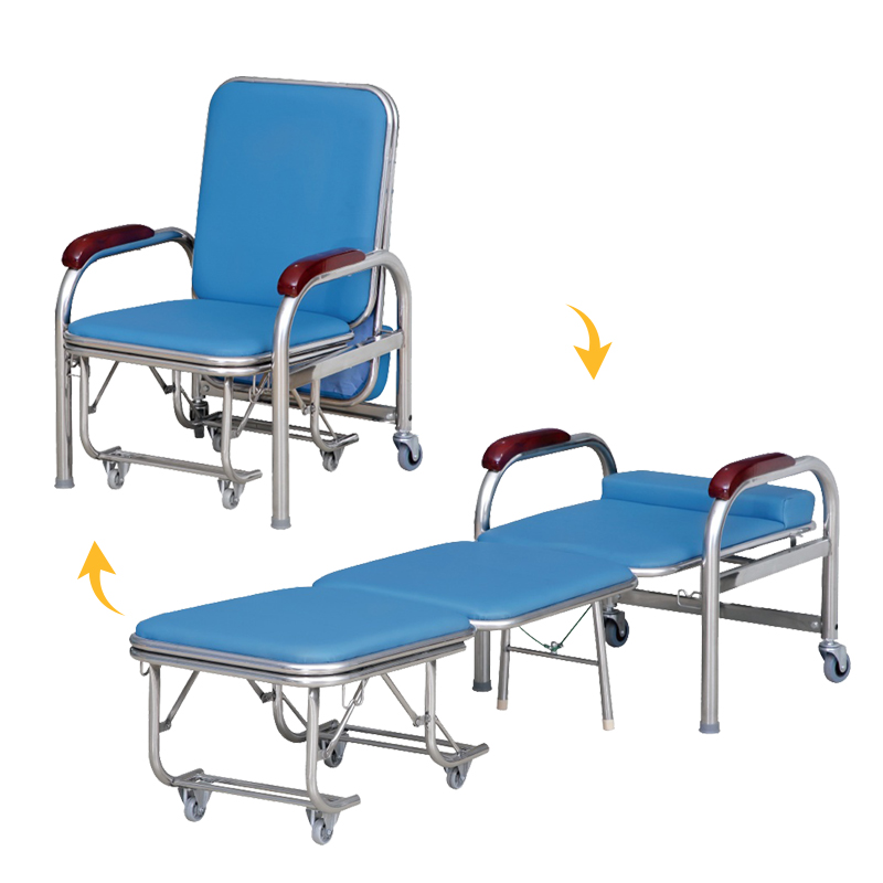 MN-PHY002 Hospital Patient Room Use Accompany Chair Bed High Quality Foldable Sleeper Sofa Bed
