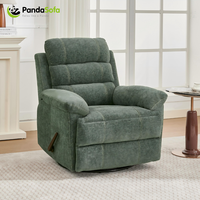 Canapé inclinable massant extensible en bois moderne avec fauteuil pivotant en tissu pour adultes
