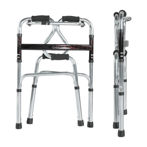 Guo Rong Medical Single Beam Flat Tube Interactive Walker With <b>Seat</b> Adjustable Height For Toilet And <b>Bathing</b> - Product Image 3