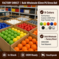 Ballon anti-stress en PU Southpeak, rebond lent, jouet sensoriel, multicolore, certifié CE EN71, emballage OPP, fabrication OEM WS