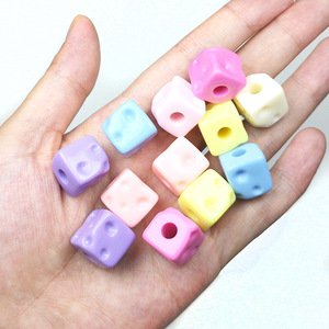 Perles carrées en forme de fromage de 14 mm, couleur pastel, à grand trou, pour la création de bijoux DIY, boucles d'oreilles, bracelets et artisanat - Product Image 3