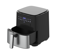 Friteuse à air en acier inoxydable pour une cuisson saine, 4,1-5 L, grande capacité, friteuse à air intelligente autonome pour hôtel