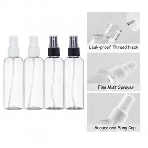 Nachfüllbare Sprüh flaschen aus Kunststoff mit feinem Nebel Sprüh pumpe, HDPE und PET, leer weiß und durchsichtig Parfüm, 5ml-500ml