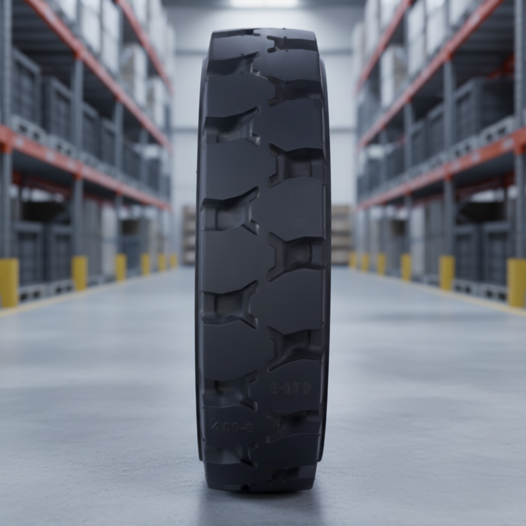 4.00-8 Industrial Solid Forklift Tire Black Wear Resistant Type Eco Friendly Non Marking Available