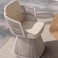 Ensemble de chaise pivotante et table en alliage d'aluminium de style nordique pour patio, jardin, balcon, cour, villa - Meubles d'extérieur