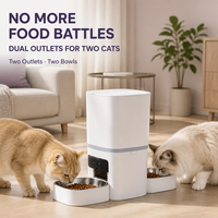 Distributeur automatique de nourriture pour animaux de compagnie intelligent avec caméra et contrôle à distance par application WiFi, surveillance vidéo en direct, pour chats et chiens