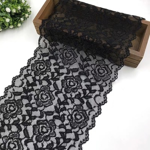 18Cm Đa-Màu Spandex Căng Ren Trim Phụ Nữ Cao Đảng Lưới Lớn Ưa Thích Thêu Rose Ribbon Đàn Hồi Ren Cắt Tỉa - Product Image 5