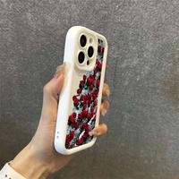 Coque de téléphone Ins Diamond Ice Rose adaptée à l'iPhone 15, coque souple pour iPhone 14 Promax, 13tpu