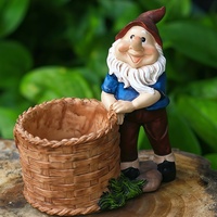 Ensemble de jardinières en résine, gnome de jardin, figurine d'elfe mignon, pot à fleurs, pot pour plantes succulentes, ornement de jardin pour extérieur, cour, pelouse, patio