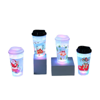 Gobelet lumineux en plastique en forme de crème glacée avec logo personnalisé, bouteille à eau avec lumière LED clignotante