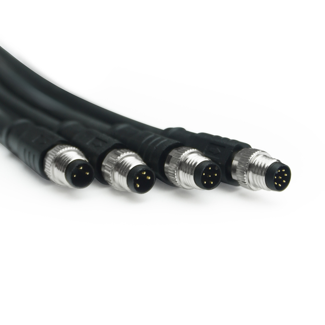 Waterproof IP67 M8 3/4/5/6/8 Pin Copper Contact PVC/PUR Shielded Extension Cable a Code