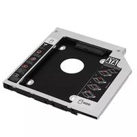 2nd Hard Drive Disk Caddy untuk komputer Laptop 9.0/9.5/12.7mm Aluminium SATA3.0 SSD braket adaptor 2.5 inci hitam casing & tas