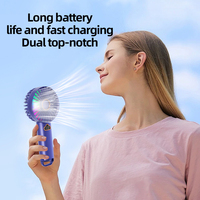 Ventilador Portátil USB Multifuncional de Mano, con Gran Potencia de Viento, Pantalla Digital, Mini Tecnología Portátil, Diseño Moderno en Plástico