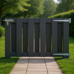 Puerta de Jardín de WPC Gris de 39.4x23.6 Pulgadas, Valla Duradera de Estilo Moderno para Uso en Exteriores - Product Image 2
