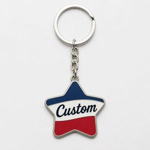 Porte-clés personnalisés en métal de haute qualité avec motif étoile, logo sur mesure, souvenirs, vente en gros - Product Image 3