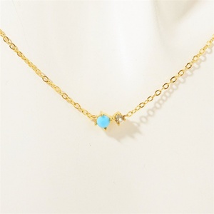 Wholesale Charms for Jewelry Making Women Necklace Stainless Steel Geometric 12 Birthstone Cubic Zircon Pendants - Product Image 3