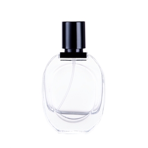 Bouteilles de parfum en verre transparent dépoli portatives de forme ovale classique de 30ml en gros B103-30 avec bouchon à vis noir et tête de pulvérisation - Product Image 3
