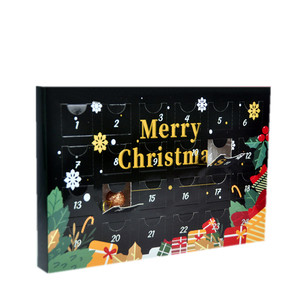 Kutu baskı toptan boş hediye 24 gün kağıt noel Advent takvimler ambalaj karton kutuları - Product Image 3