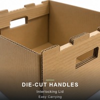 Boîte en carton ondulé kraft ciré robuste pour le transport de boissons en bouteille, emballage de bouteilles résistant à l'humidité