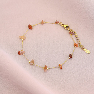 Nuovo Arrivo: Delicato Braccialetto Sottile in Acciaio al Titanio Antiossidante con Quarzo Rosa e Cristalli, Gioiello Estivo per Ragazze - Product Image 4