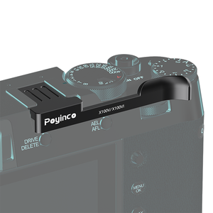 Empuñadura de pulgar, Zapata fría de Metal, mango de descanso, mango de pulgar de aleación de aluminio para cámara <span class=keywords><strong>FUJIFILM</strong></span> X100VI/X100VI/X100V/<span class=keywords><strong>X100F</strong></span>, 1/2/2/2/1/2 - Product Image 2