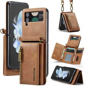 Bandoulière lanière fermeture éclair cartes fente portefeuille étui de téléphone en cuir pour <span class=keywords><strong>Samsung</strong></span> Galaxy Z <span class=keywords><strong>Flip</strong></span> 5 4 <span class=keywords><strong>3</strong></span> Flip3 bandoulière <span class=keywords><strong>pochette</strong></span> de couverture - Product Image 2