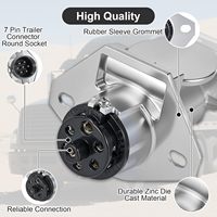 Set Soket Konektor Trailer 7-Way 7-Pin Heavy Duty dengan Pelindung Kabel, Bahan Zinc Die-Cast untuk Truk Semi dan Traktor Trailer