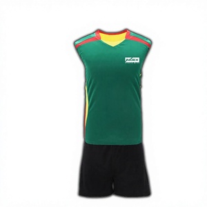 Conjunto de Camiseta de Voleibol Verde para Hombre INDEX, Cuello en V, Sin Mangas, Absorbe la Humedad, Uniforme Deportivo, Impresión Sublimada, Adulto - Product Image 1