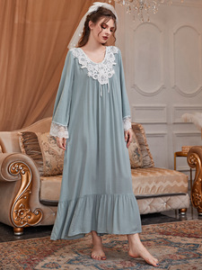 Camisón de estilo princesa para <span class=keywords><strong>mujer</strong></span> de nuevo estilo en estilo palaciego para pijamas retro de verano y otoño - Product Image 3