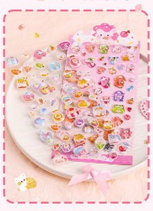 Stiker Hadiah Timbul 3D Stereoskopik Kartun Solid, Stiker Peri Dekoratif DIY Hewan yang Menyenangkan - Product Image 3