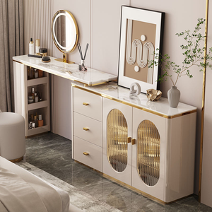 Coiffeuse de luxe 2-en-1 la plus vendue avec armoire de rangement – Table de maquillage moderne pour chambre et <span class=keywords><strong>bureau</strong></span> - Product Image 2