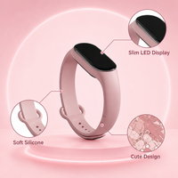 Montre connectée numérique rose ours pour enfants, bracelet de suivi d'activité sportive pour garçons et filles, étanche, avec affichage LED, cadeau idéal pour étudiants