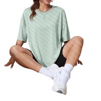 T-shirts décontractés d'été pour femmes, grande taille, respirants, col rond, manches courtes, en coton/polyester, séchage rapide, broderie logo, vente en gros
