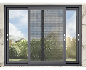 Puertas y ventanas de aluminio de doble vidrio de estilo moderno de tamaño personalizado, Marco deslizante de rotura térmica hecho de aleación y plástico - Product Image 5