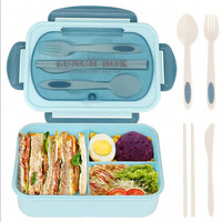 C228 Vente en gros de boîtes à lunch écologiques portables, étanches, compatibles avec le micro-ondes, 3 compartiments, boîte à salade, récipient alimentaire