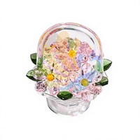Boîte à fleurs en verre cristal Dazi – Bouquet floral haut de gamme, cadeau d'anniversaire, ornement décoratif rose tendance, esthétique féminine