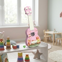 Creative Design Wood 4 String Cartoon Ukulele Cute Animal Pattern Acoustic Musical Instrument Wood Four-string Cartoon Ukulele