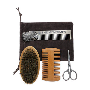 OEM <span class=keywords><strong>Beard</strong></span> <span class=keywords><strong>Shaping</strong></span> Grooming Tool <span class=keywords><strong>Kit</strong></span> Lông Mustache Râu Bàn Chải Và Combs Kéo Set Cho Nam Giới - Product Image 3