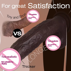 Đồ chơi tình dục dương vật giả bằng silicon lỏng màu nâu, dương vật giả thực tế, đồ chơi tình dục cho phụ nữ, dương vật giả silicon rung có chức năng đẩy tự động sống động như thật - Product Image 2