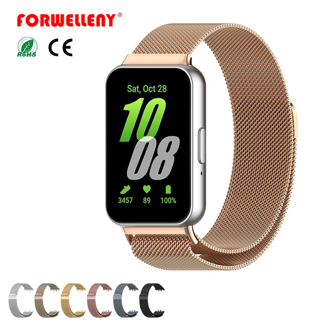 Forwelleny Milanese Loop Strap Accessories Wristband Stainless Steel Belt Bracelet Correa Watch Band for Samsung Galaxy Fit 3