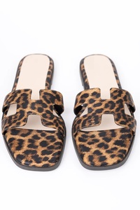 Women's Embroidered Sandals Ladies <b>Shoes</b> and Sandals Designer Sandals H Leopard print color Blue <b>Green</b> Beach Sandals Open Toe - Product Image 1
