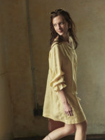 Jupe courte vintage en lin jaune, style français, avec franges, pour l'été