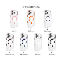 Étui de téléphone magnétique avec cadre d'objectif en métal pour iPhone 18 Pro / 18 Pro Max, dos transparent, ajustement fin, résistant aux rayures, protection contre les chutes