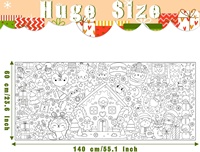 Póster para Colorear Navideño Personalizado, Dibujo DIY de Navidad, Lienzo en Blanco para Colorear, Decoración para Eventos Escolares, Fiestas, Mantel