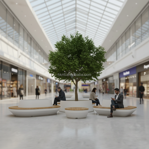 Modern Outdoor GRC Tree <b>Bench</b> Anti-Corrosion Planter <b>Seat</b> for Park & Mall Plaza Public <b>Benches</b> - Product Image 2